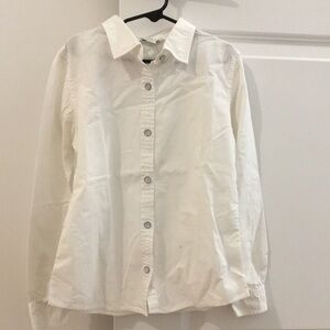 Brooks Brothers White Button-Up girls shirt with sailor embroidery size 10